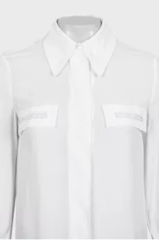 Straight-cut shirt with embroidered logo