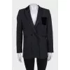 Black jacket with a velvet collar