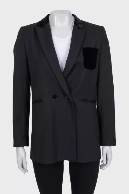 Black jacket with a velvet collar