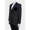 Black jacket with a velvet collar