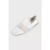 Woven leather moccasins