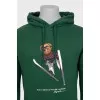 Men's green hoodie with print