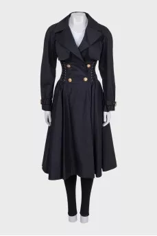 Blue fitted coat with gold hardware