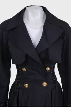 Blue fitted coat with gold hardware