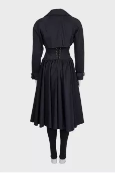 Blue fitted coat with gold hardware