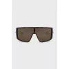 Brown sunglasses with gold temples