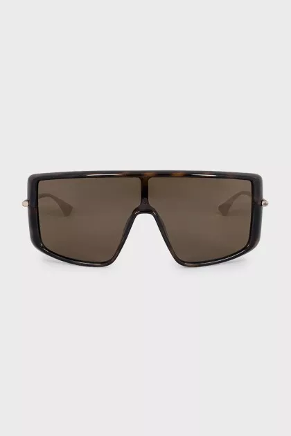Brown sunglasses with gold temples