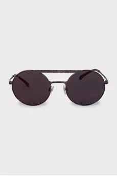Purple round frame sunglasses