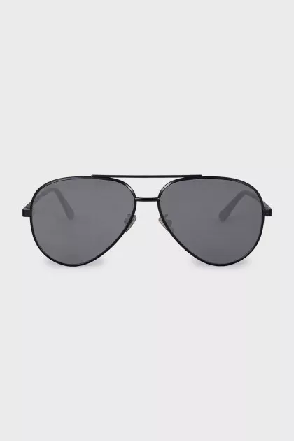 Black thin frame aviator sunglasses