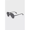Black thin frame aviator sunglasses