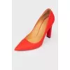 Red matte leather shoes