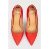Red matte leather shoes