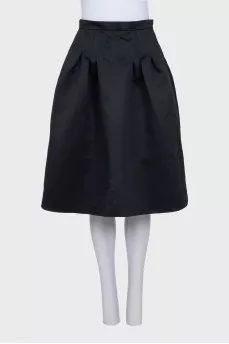 Black midi skirt with a zipper