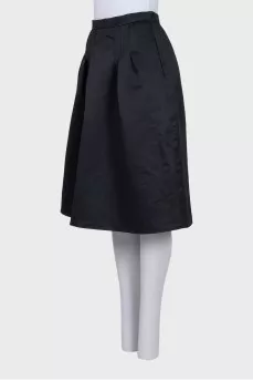 Black midi skirt with a zipper