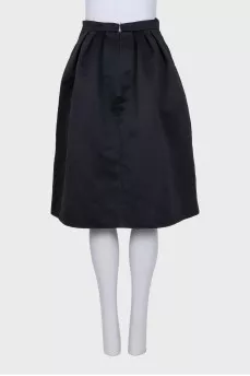 Black midi skirt with a zipper