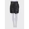 Black leather skirt with frill