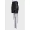 Black leather skirt with frill