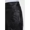 Black leather skirt with frill