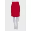 Red wool pencil skirt