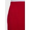 Red wool pencil skirt