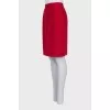 Red wool pencil skirt