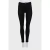 Чорні джинси skinny fit із замшевими вставками