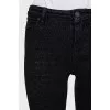 Чорні джинси skinny fit із замшевими вставками