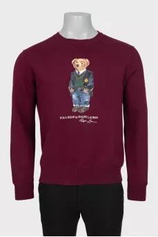 Men's burgundy sweatshirt with signature print