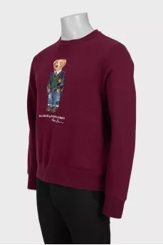 Men's burgundy sweatshirt with signature print