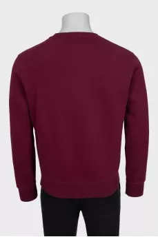 Men's burgundy sweatshirt with signature print