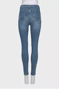 Skinny jeans with a distressed effect