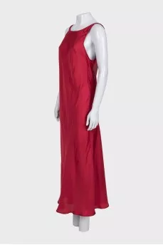 Sleeveless backless silk dress