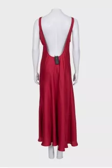 Sleeveless backless silk dress