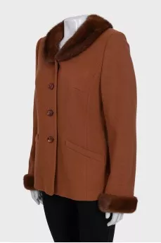 Vintage cropped coat with fur