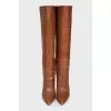 Brown boots with embossing