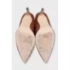 Brown boots with embossing