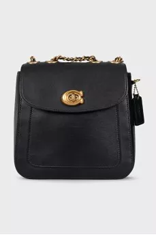 Leather backpack with twist lock