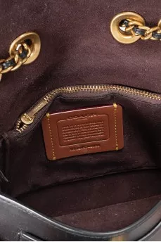 Leather backpack with twist lock