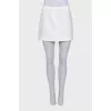 White straight-cut mini skirt