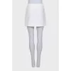 White straight-cut mini skirt