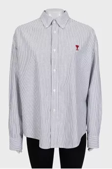 Gray oversized striped shirt