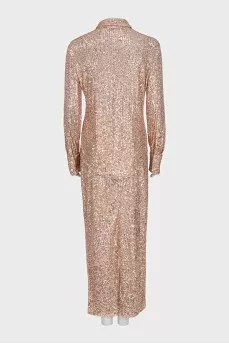 Pink suit decorated with sequins