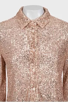Pink suit decorated with sequins