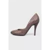 Reptile embossed shoes