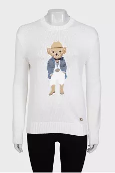 Sweater with silk patch
