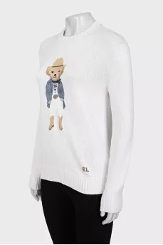 Sweater with silk patch