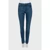 Blue skinny jeans with a mid-rise