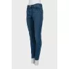 Blue skinny jeans with a mid-rise