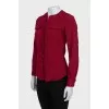 Red fitted button-down blouse