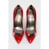 Glossy red stiletto heels